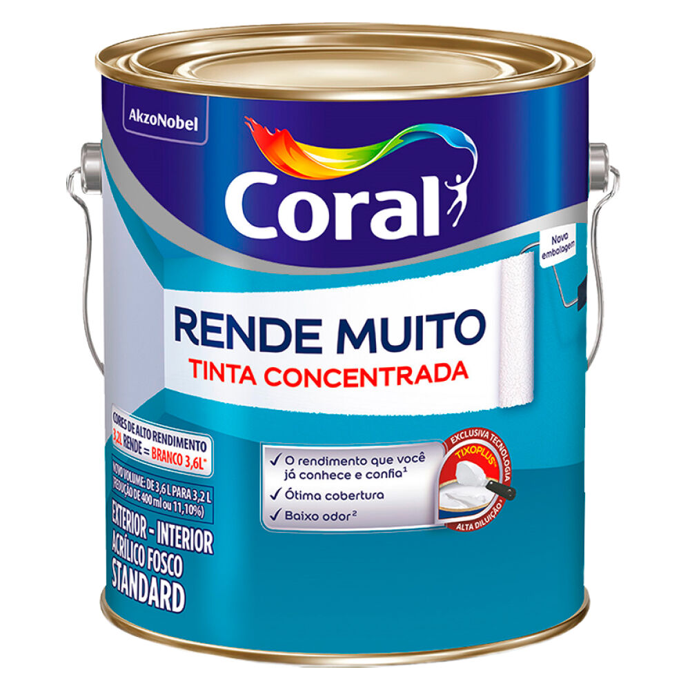Tinta Acrílica Standard Fosco Rende Muito 3,2L Coral
