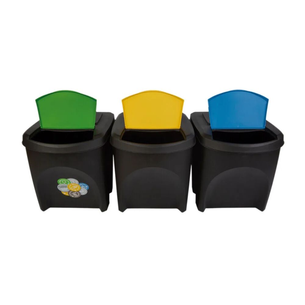 Lixeira com Tampa Andel Antracita 25L Casa&ideia