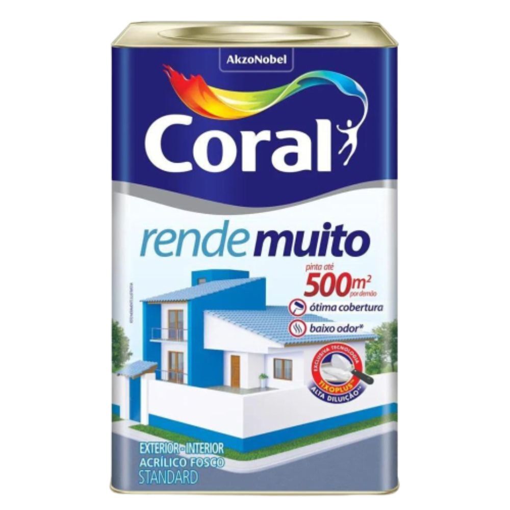 Tinta Acrílica Fosca Rende Muito Branco Neve 18L Coral