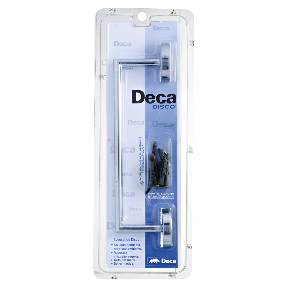 Porta Toalha Barra Disco 20cm Cromado Deca