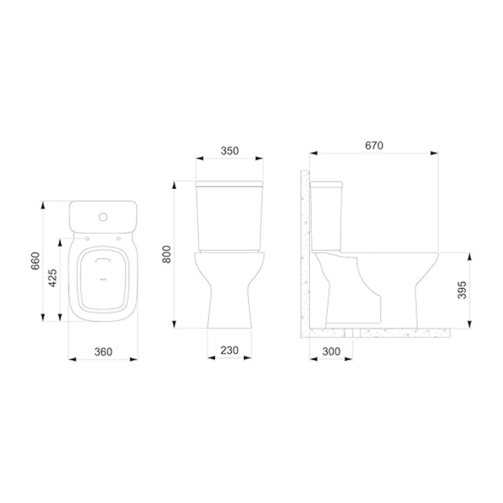 Kit Vaso Sanitário com Caixa Acoplada Debba Square Branco Roca