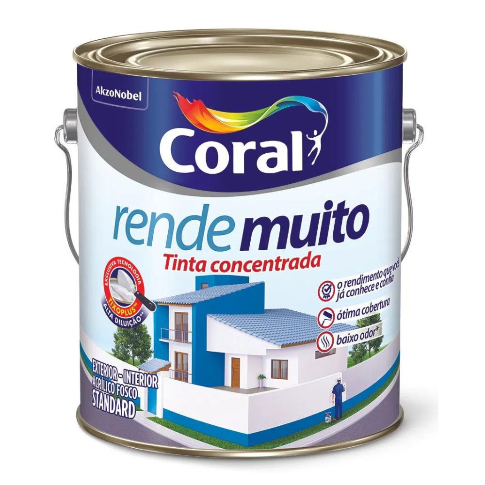 Tinta Acrílica Standard Fosco Rende Muito 3,6L Coral