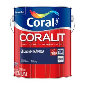 Tinta Esmalte Premium Brilhante Coralit Secagem Rápida 3L Coral Tinta Esmalte Premium Brilhante Coralit Secagem Rápida 3L Coral