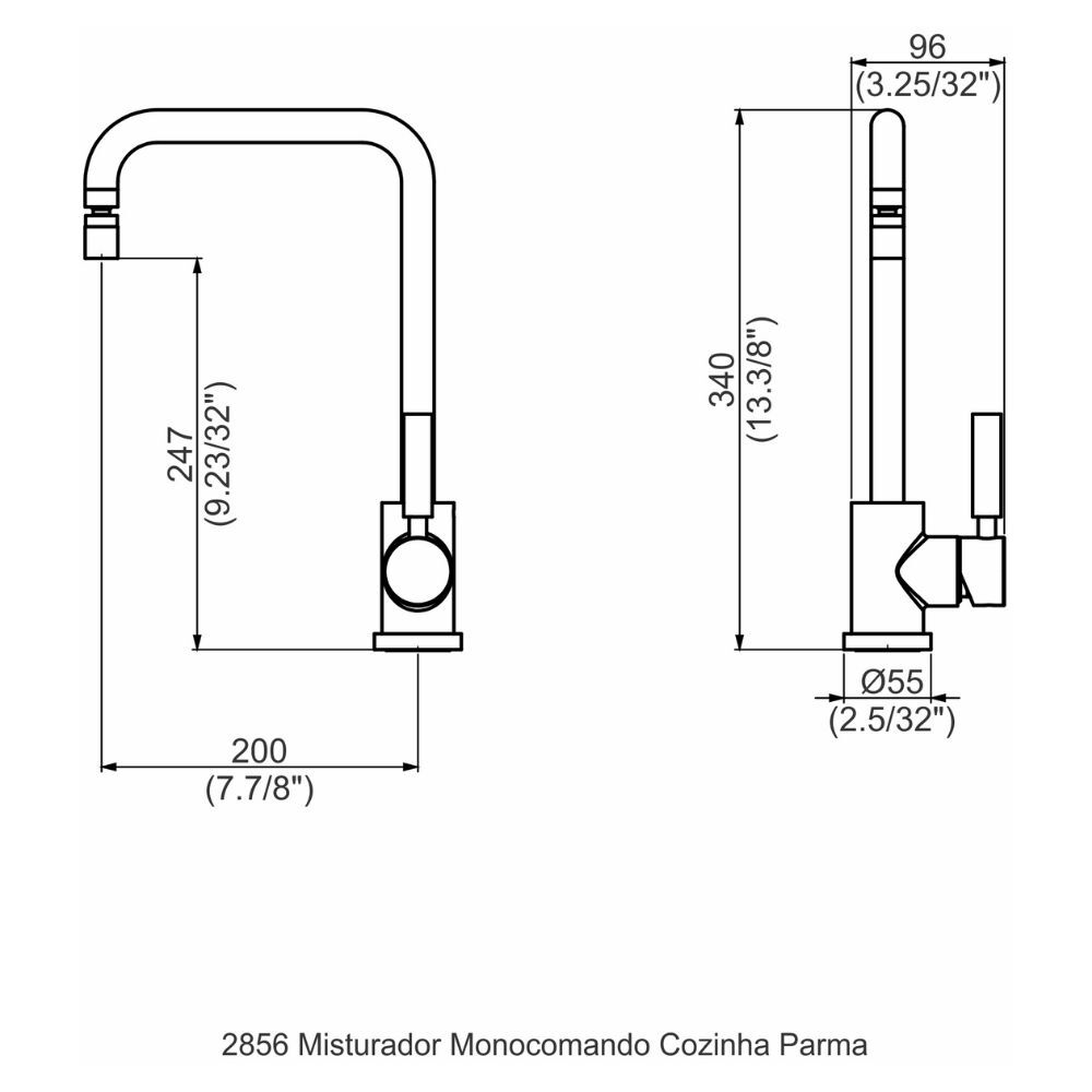 Torneira Misturador Monocomando para Cozinha Parma Perflex