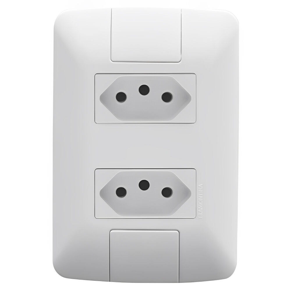 Conjunto 4x2 com 2 Tomadas 2P+T 10A/250V Branco Aria Tramontina