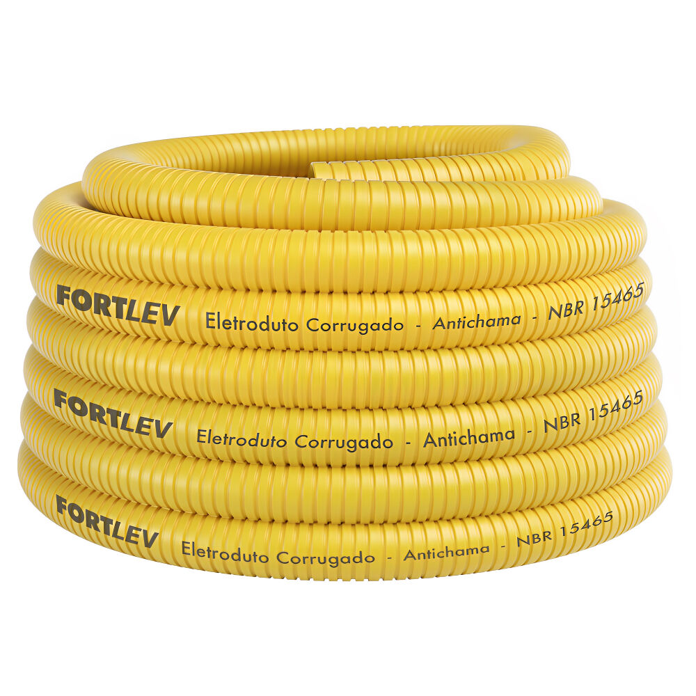 Eletroduto Corrugado 50m Amarelo Fortlev