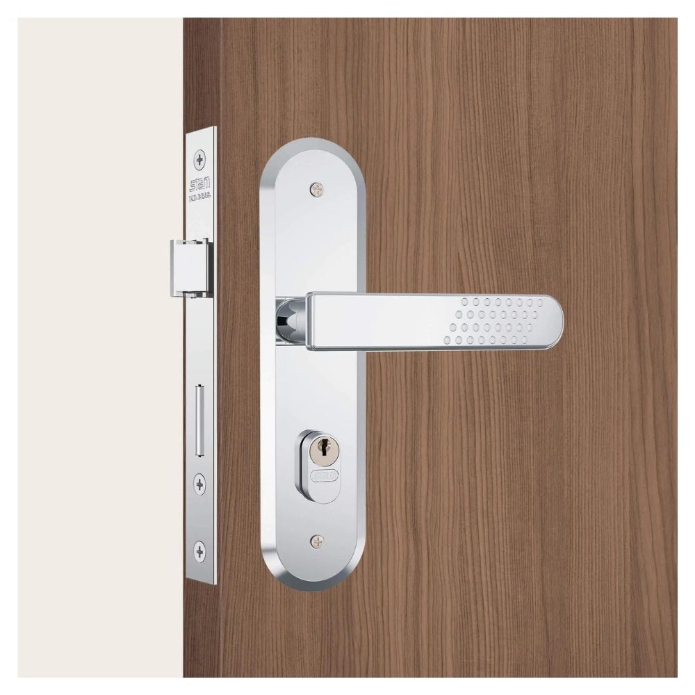 Fechadura Stam 1801/21 Externa Acabamento Cromado - Espelho de Aço Inox 35274