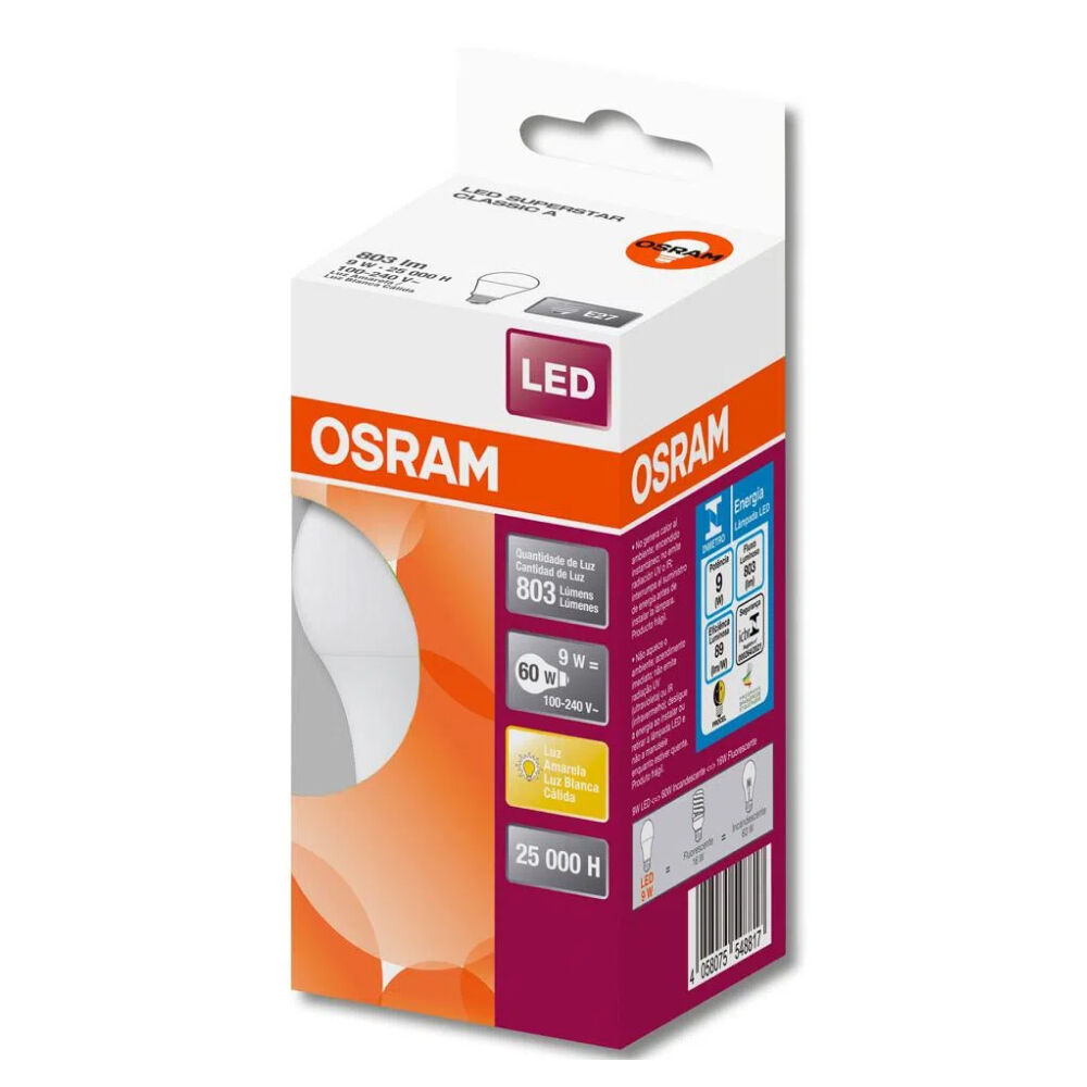 Lâmpada LED E27 9W 3000K Bivolt Osram