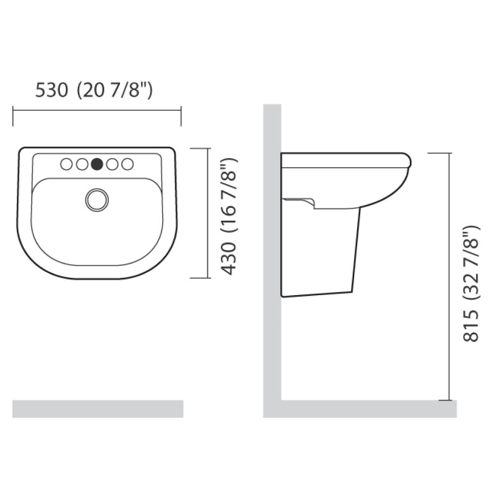 Coluna para Lavatório Sabatini Palha IC501 Icasa