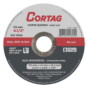 Disco de Corte Fino 115mm 4.1/2″ Cortag