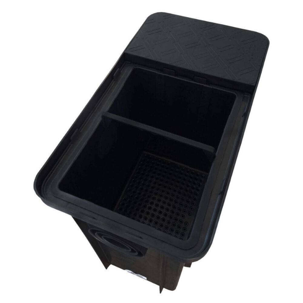 Caixa de Gordura Sifonada 52x29x48cm 50L Preta Mallton