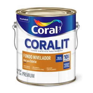 Fundo Sintético Nivelador Fosco para Madeira Coralit 3,6L Branco Coral Fundo Sintético Nivelador Fosco para Madeira Coralit 3,6L Branco Coral