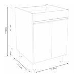 Armário Lavanderia com Tanque 61,5cm Gelo A.J. Rorato