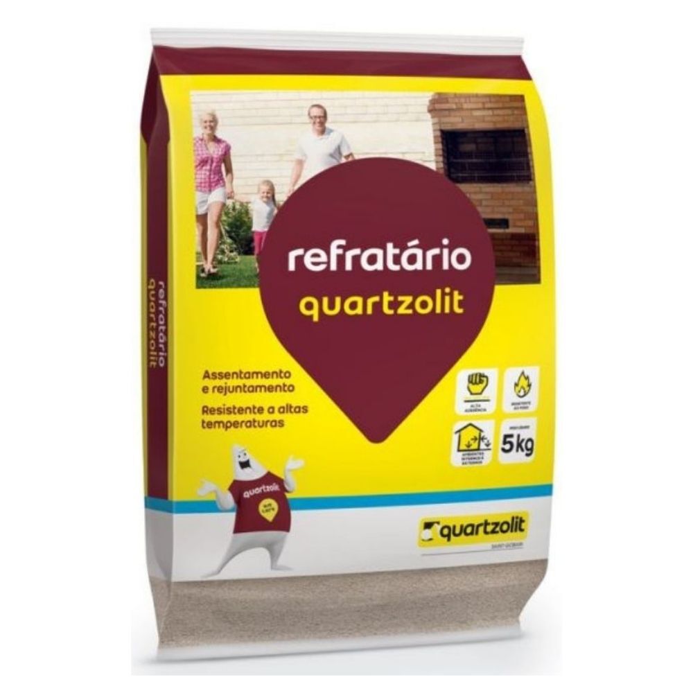 Argamassa Quartzolit Uso Externo Refratário 5kg Cinza