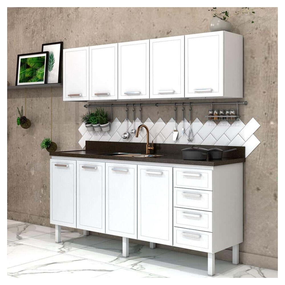 Gabinete de Aço p/ Pia 1,80 Apolo Flat Branco Cozimax