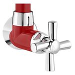 Torneira Cozinha Parede Bica Alta Cross Vermelho/Cromado Tigre