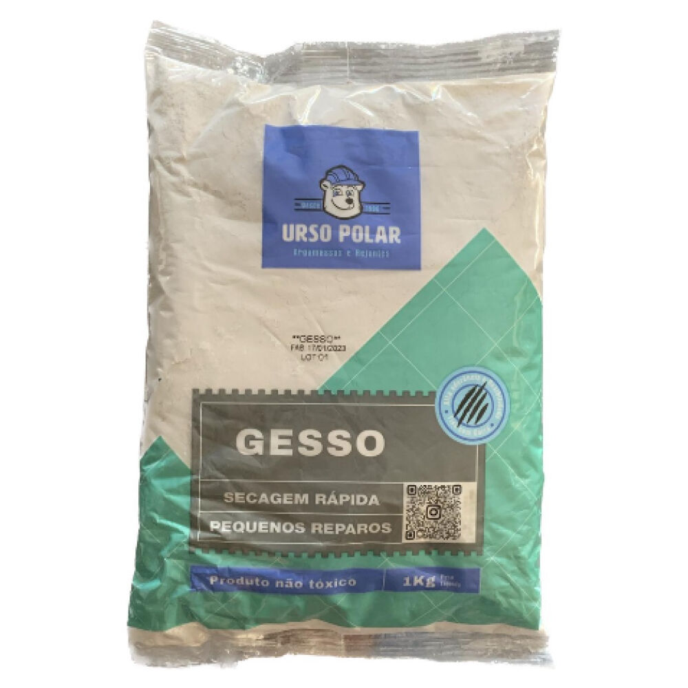 Gesso Secagem Rápida 1Kg Urso Polar