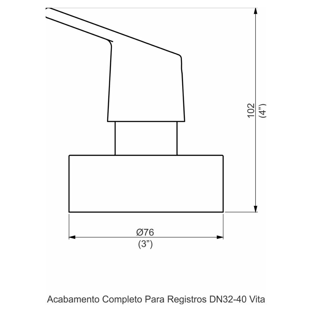 Acabamento Registro Base Fabrimar 1.1/4" e 1.1/2" (Grande) Vita Perflex