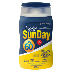 Protetor Solar FPS 60 Sunday 120ml Nutriex Protetor Solar FPS 60 Sunday 120ml Nutriex