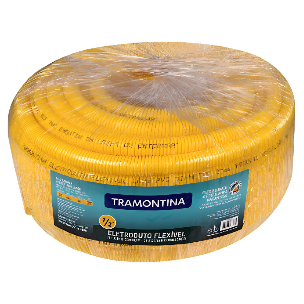 Eletroduto Corrugado Leve Flexível DN20 1/2" 50m Tramontina