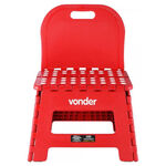 Banqueta Dobrável com Encosto Vermelha Vonder