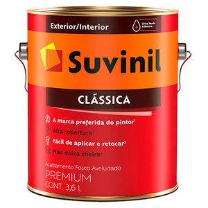Tinta Látex Clássica Premium Fosco 3,6L Suvinil Tinta Látex Clássica Premium Fosco 3,6L Suvinil
