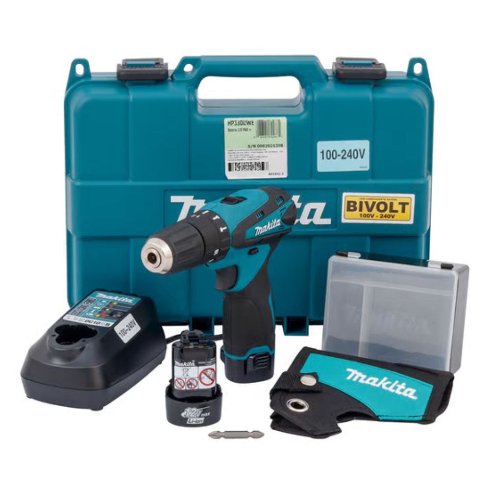 Furadeira Parafusadeira de Impacto 3/8" 10mm 12V Bivolt HP330DWE Makita