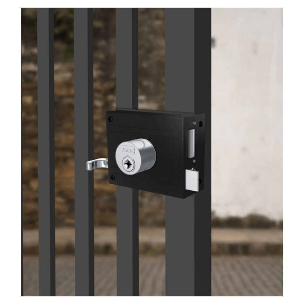 Fechadura Sobrepor Portão 1701/100 Preto Fosco Tetra Stam