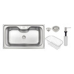 Cuba de Sobrepor Morgana Aço Inox 86 x 50cm com Acessórios Tramontina