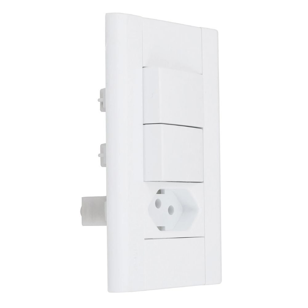 2 Interruptores Simples e Tomada 2P+T 10A/250V Modulare 1441 Fame