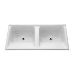Tanque Duplo em Mármore Sintético Quadrado 120x60cm Branco Decoralita