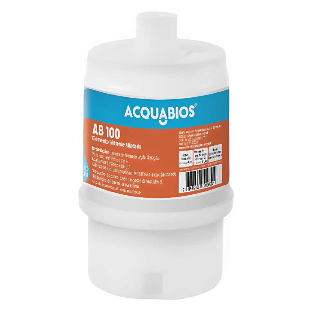 Refil AB100 BR/TR Acqua 5' Reposição Filtros POU Blindado Tripla Filtração Acquabios