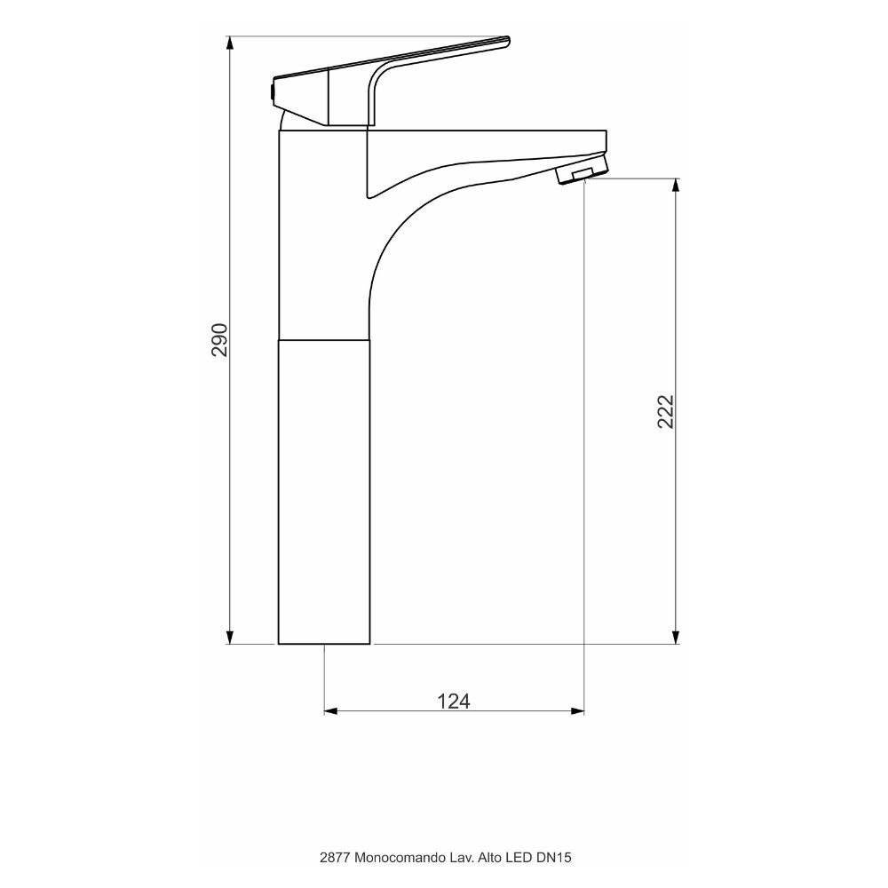 Torneira Misturador Monocomando Rose Fosco Color Led Perflex