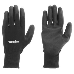 Luva de Poliéster com Poliuretano Preta Vonder Luva de Poliéster com Poliuretano Preta Vonder