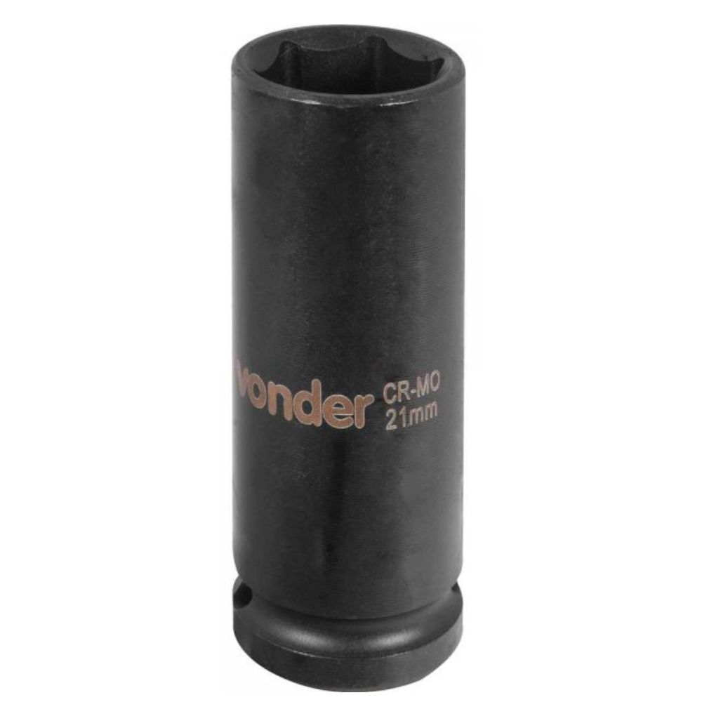 Soquete Sextavado Longo de Impacto 21mm Encaixe de 1/2" Vonder