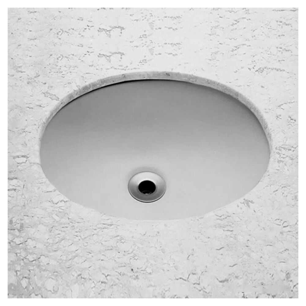 Cuba de Embutir Oval 39x30cm Cinza Prata Celite