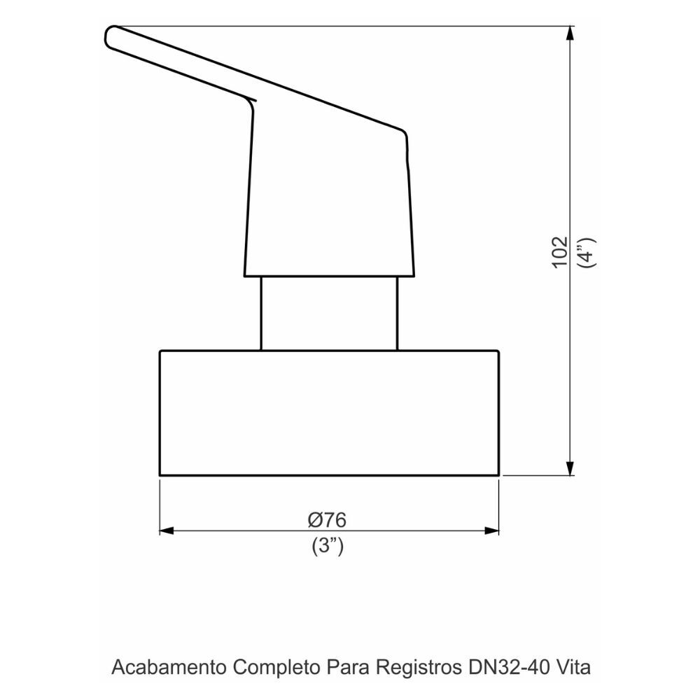 Acabamento Registro Base Deca 1.1/4" e 1.1/2" (Grande) Vita Perflex