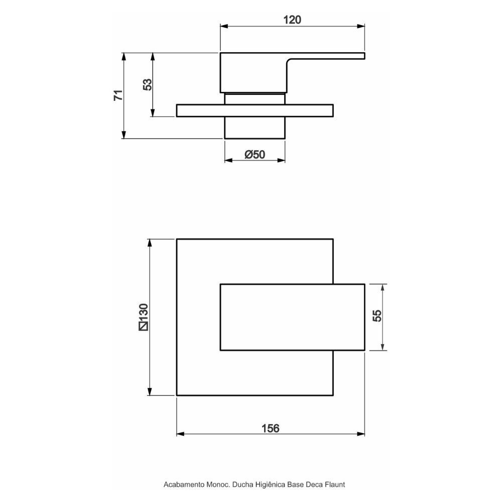 Acabamento Monocomando para Ducha Higiênica Base Deca Perflex