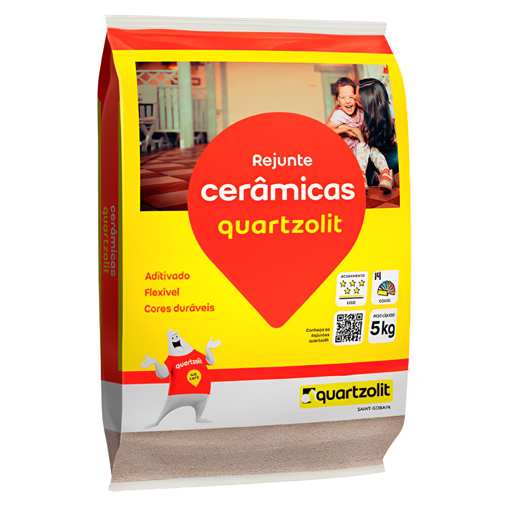 Rejunte Flexível para Cerâmica 5Kg Marrom Tabaco Quartzolit