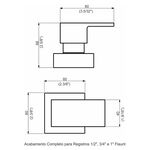 Acabamento Registro Base Fabrimar 1/2" e 3/4" e 1" (Pequeno) Ovalle Perflex