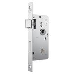 Fechadura Stam 823/21 Banheiro Acabamento Cromado - Roseta Quadrada de Aço Inox