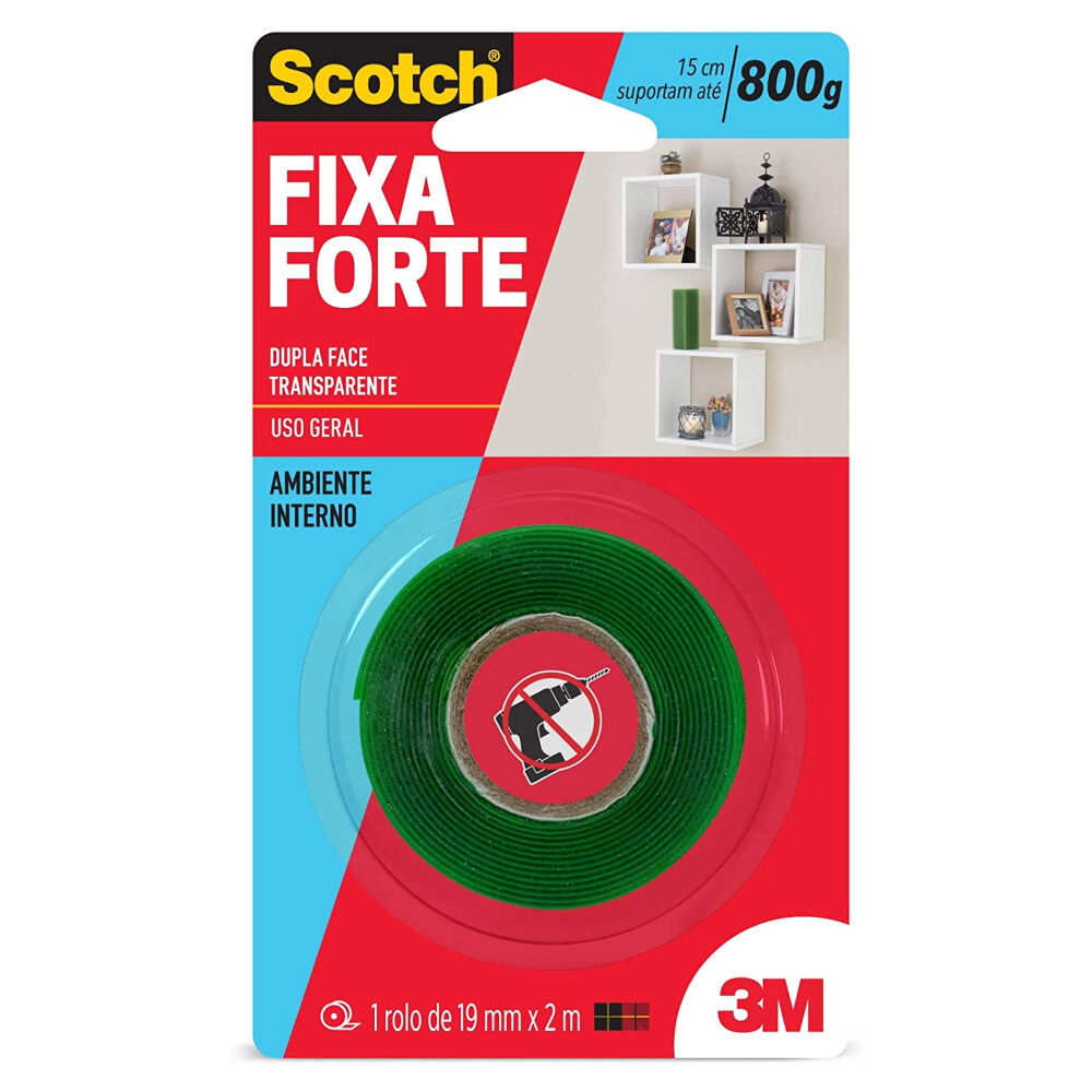 Fita Dupla Face 3M Fixa Forte 19mmx2m Scotch