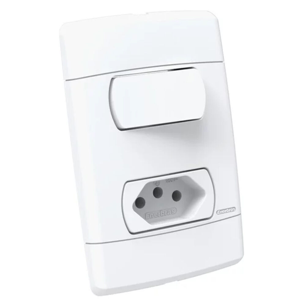 Interruptor Simples 2x4 + Tomada 20A Neo Sottile 5199-ESN Enerbras