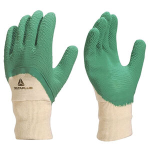 Luva de Algodão Revestida em Látex Corrugado LA500 Verde DeltaPlus Luva de Algodão Revestida em Látex Corrugado LA500 Verde DeltaPlus