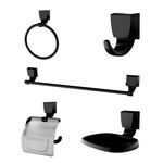 Kit Acessórios 5 Peças Quadra para Banheiro 2000 F24 Preto Lorenzetti