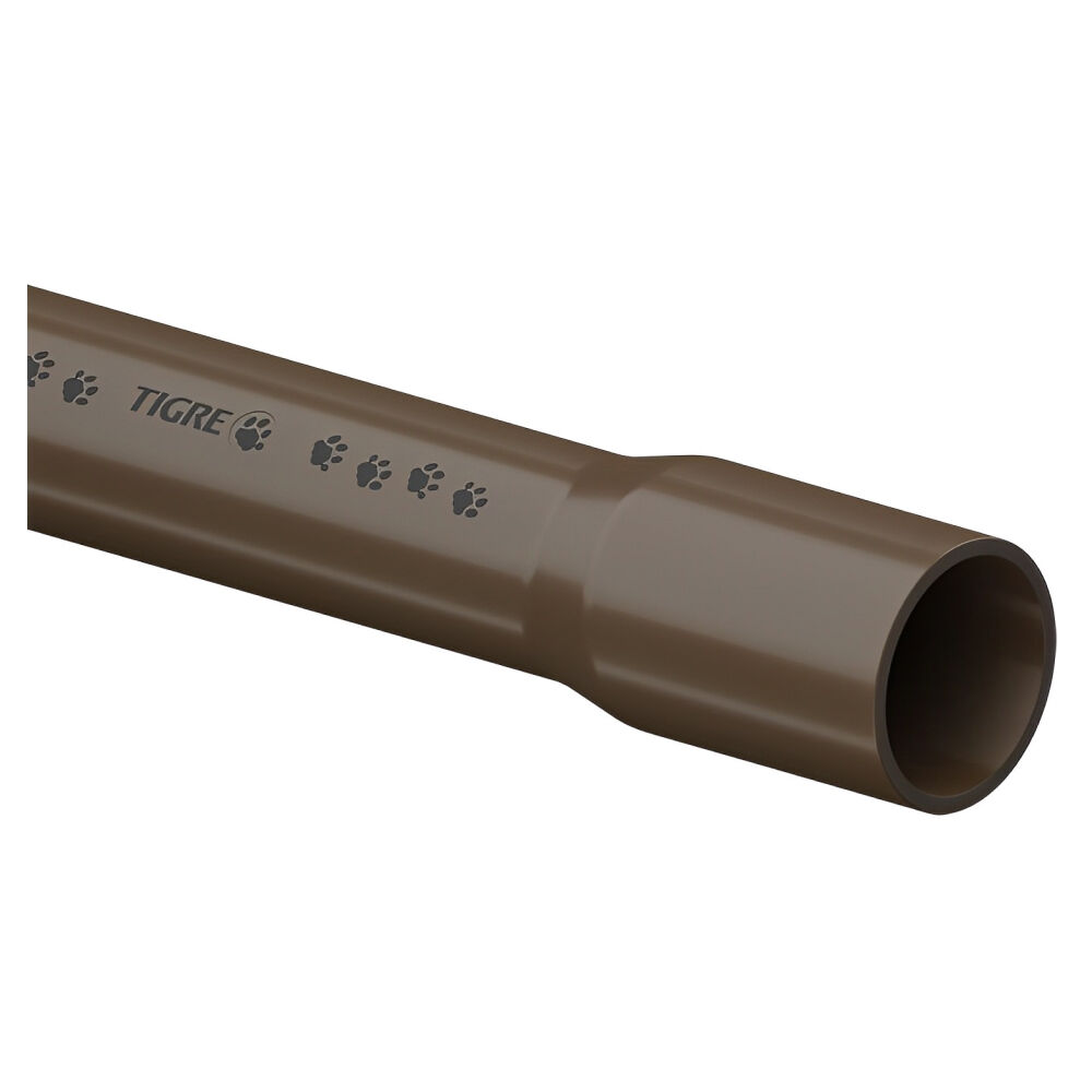 Tubo de PVC Marrom Soldável 40mm x 6m Tigre