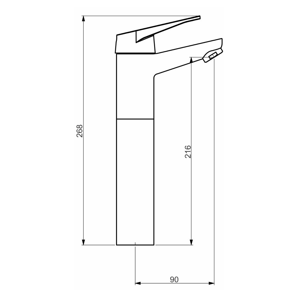 Torneira Misturador Monocomando para Banheiro Alto You Gap Perflex