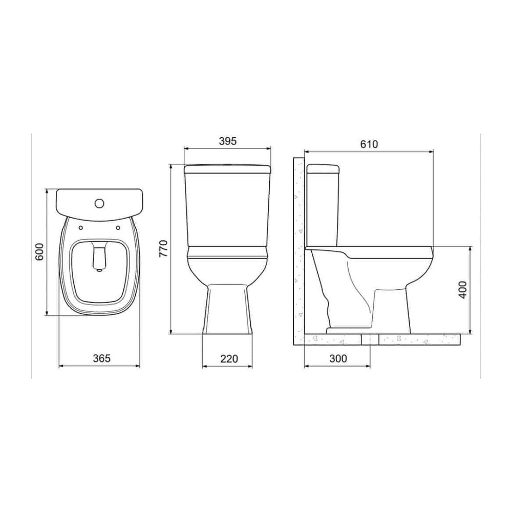 Kit Vaso Sanitário com Caixa Acoplada e Acessórios de Fixação City Branco Celite
