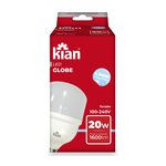 Lâmpada LED Globe E27 20W 6500K Branca Fria Kian