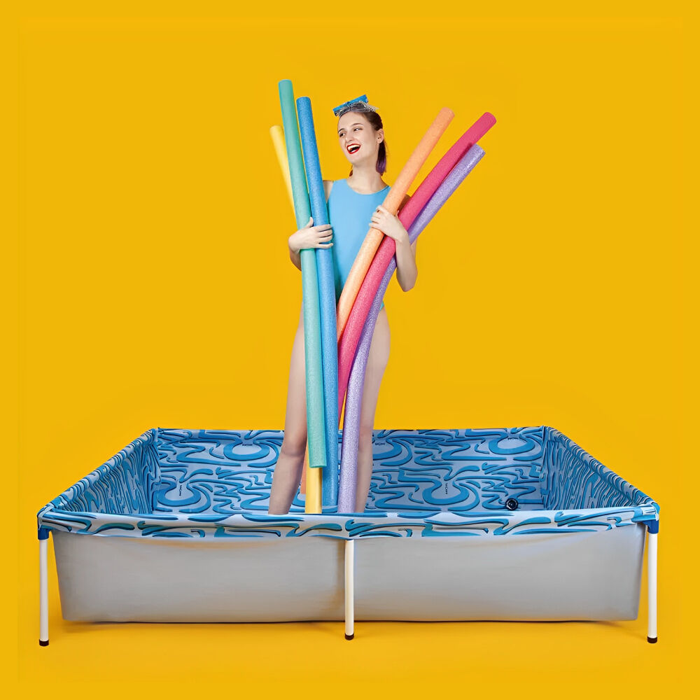 Piscina de Armação Infantil Retangular em PVC de 1000 Litros Azul MOR